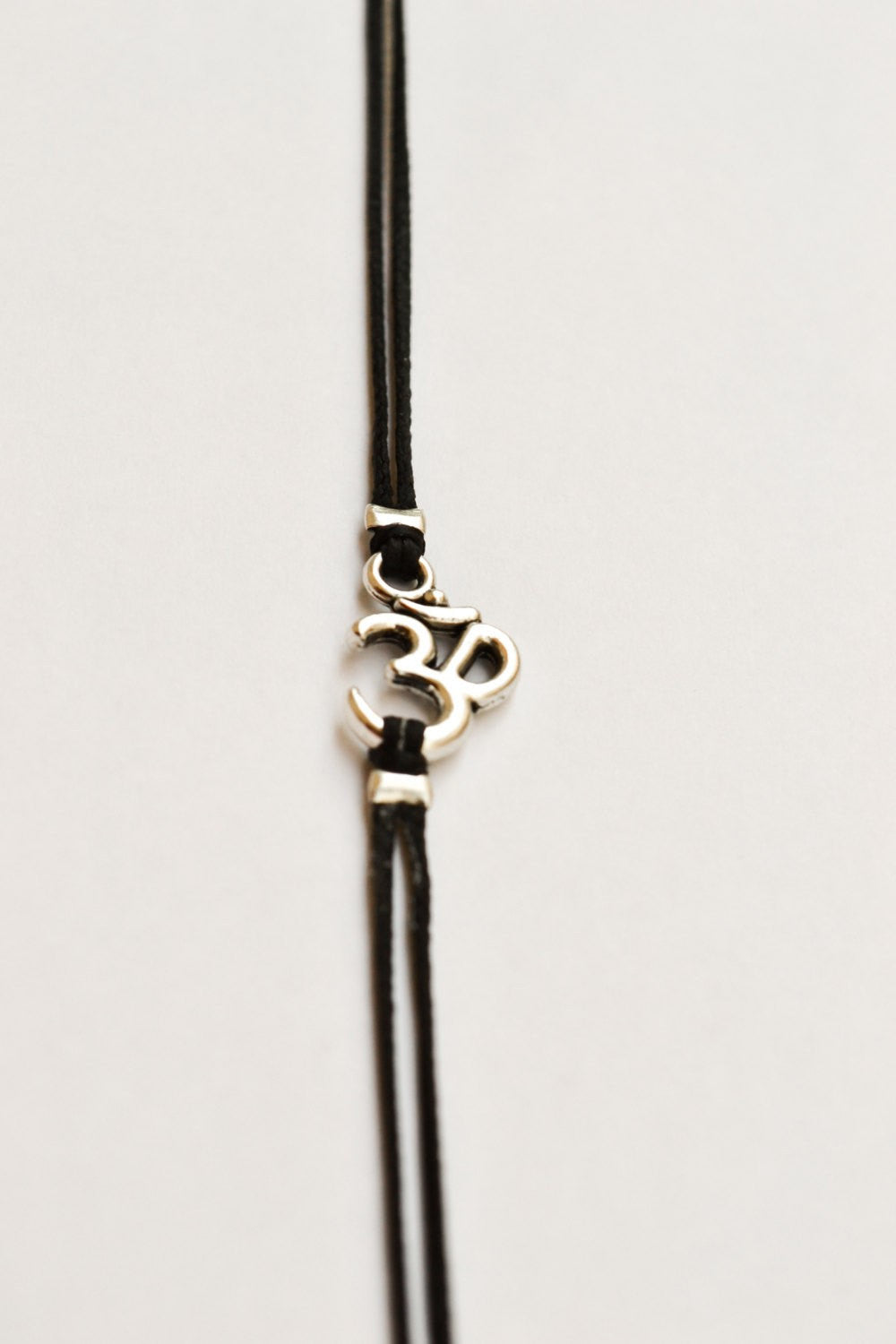 Men's bracelet with Tibetan silver Om charm - shani-adi-jewerly