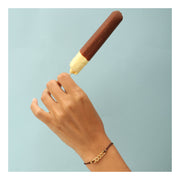 Brown cord bracelet with a gold chunky chain - shani-adi-jewerly