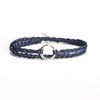 Blue wrap anklet with a silver circle charm - shani-adi-jewerly