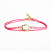 Pink wrap cord anklet with gold hamsa charm - shani-adi-jewerly