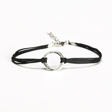 Karma bracelet, black cord - shani-adi-jewerly