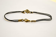 Men's bracelet with bronze tone brass Om charm - shani-adi-jewerly