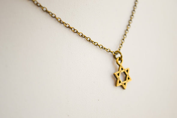 Bronze Star of David chain necklace for men - shani-adi-jewerly