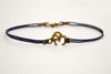 Bronze Om bracelet for men, blue cord - shani-adi-jewerly