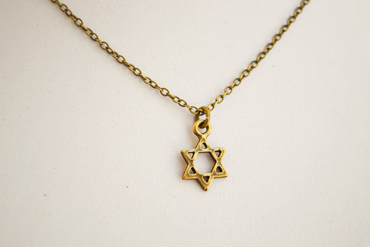 Bronze Star of David chain necklace for men - shani-adi-jewerly