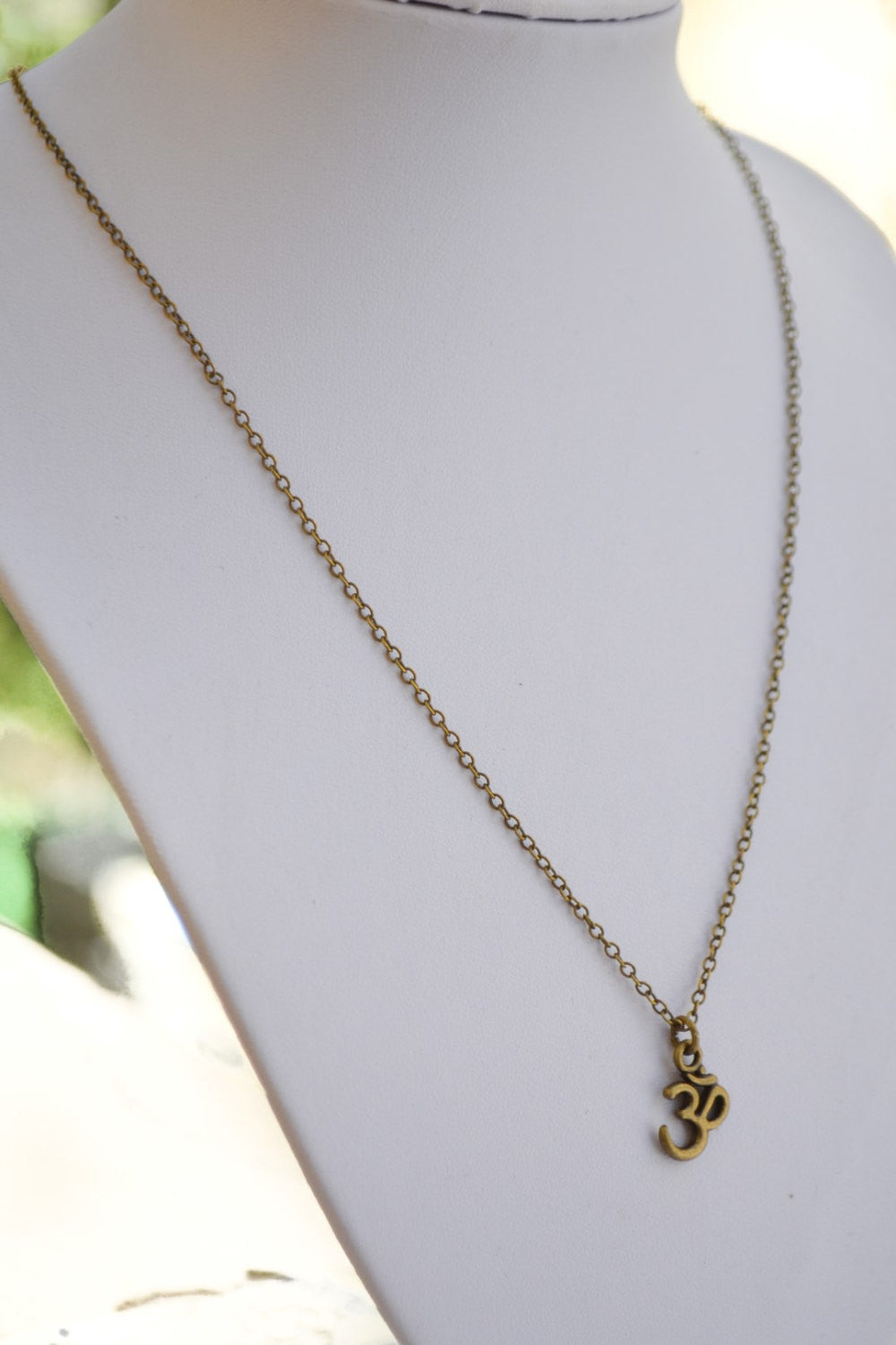 Bronze Om chain necklace for men - yoga necklace - shani-adi-jewerly