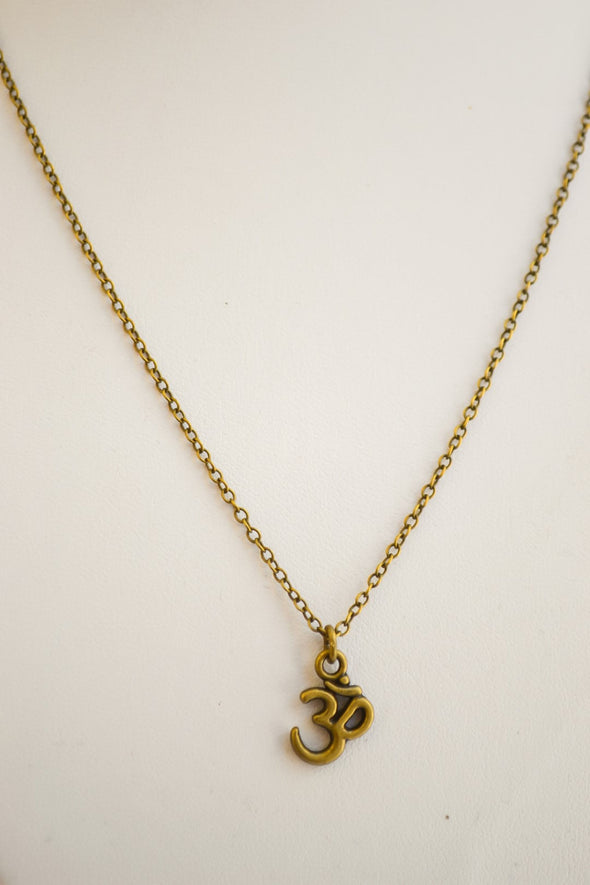 Bronze Om chain necklace for men - yoga necklace - shani-adi-jewerly
