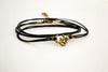 Wrapped bracelet with bronze tone Om charm - shani-adi-jewerly