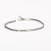 braided cord ankle bracelet with a silver tube - shani-adi-jewerly