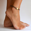 Braided ankle bracelet with a gold round bead - shani-adi-jewerly