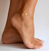 Dainty anklet, 24k gold plated chain ankle bracelet with leaves charms - shani-adi-jewerly
