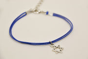 Star of David bracelet, blue cord - shani-adi-jewerly