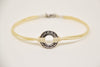 silver karma bracelet for men, beige cord - shani-adi-jewerly