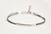 Gray cord bracelet with a silver plated tube - shani-adi-jewerly