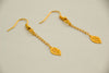 24k gold plated leaves earrings - shani-adi-jewerly