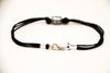 Men's bracelet with a silver aztec tribal bead and a black cord - shani-adi-jewerly