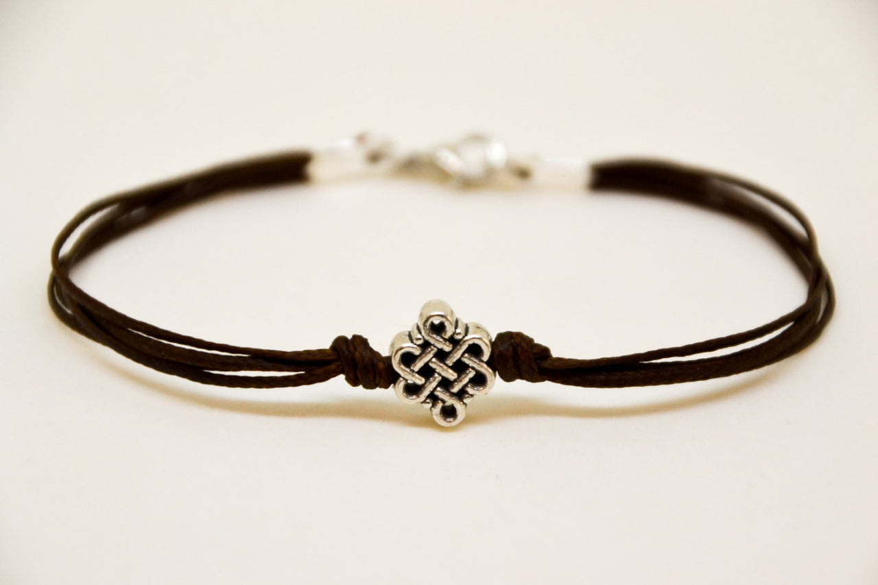 Infinity bracelet for men, brown cord - shani-adi-jewerly
