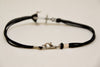 Men's anchor cord bracelet, black cords - shani-adi-jewerly