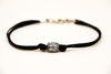 Men's bracelet with a silver aztec tribal bead and a black cord - shani-adi-jewerly