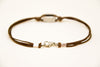 Cord men's bracelet with silver square bead - shani-adi-jewerly