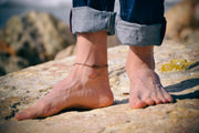 Men's anklet with a bronze infinity charm and a brown cord - shani-adi-jewerly