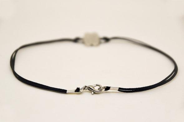 Celtic knot anklet for men, black cord - shani-adi-jewerly