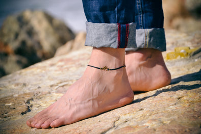Buy Mens Ankle Bracelet Black Anklet for Man Accessory for Online in India   Etsy