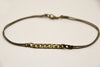 Bronze flat chain anklet for men, brown cord - shani-adi-jewerly