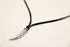 Claw necklace for men, black cord - shani-adi-jewerly