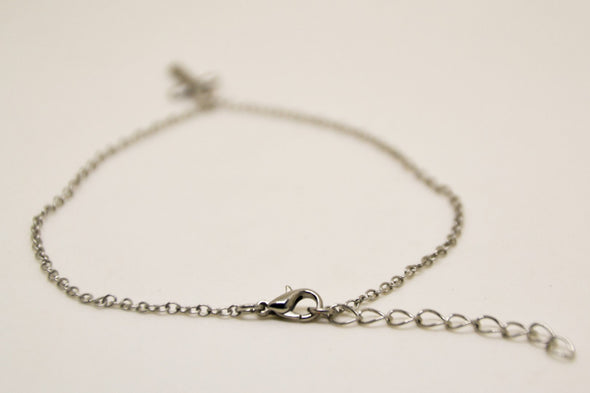 Stainless steel chain ankle bracelet with dangle cross charm - shani-adi-jewerly