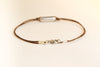 Men's bracelet with a silver rectangle bead, Brown cord - shani-adi-jewerly