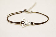 Trinity women's bracelet, brown cord, adjustable - shani-adi-jewerly