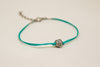 Turquoise cord bracelet with silver nugget charm - shani-adi-jewerly