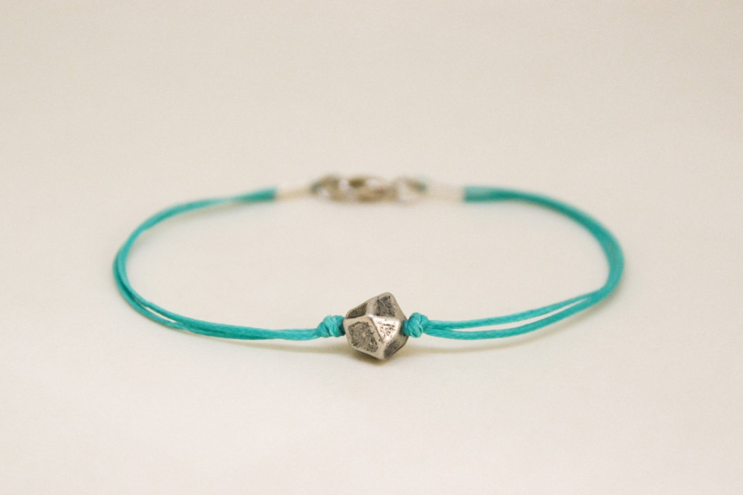 Nugget bracelet for men, turquoise cord - shani-adi-jewerly