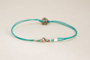 Nugget bracelet for men, turquoise cord - shani-adi-jewerly