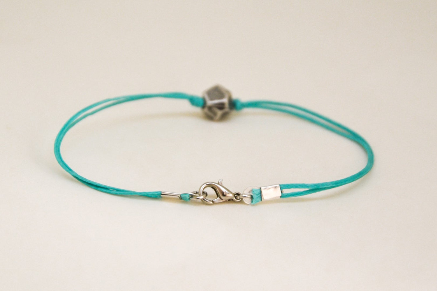 Nugget bracelet for men, turquoise cord - shani-adi-jewerly