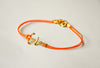 Gold anchor bracelet, orange string - shani-adi-jewerly