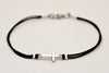 Cross bracelet for men, black cord - shani-adi-jewerly