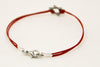 Silver Star of David men's bracelet, red cord - shani-adi-jewerly