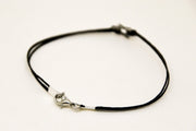 Star of David men's bracelet, black cord - shani-adi-jewerly