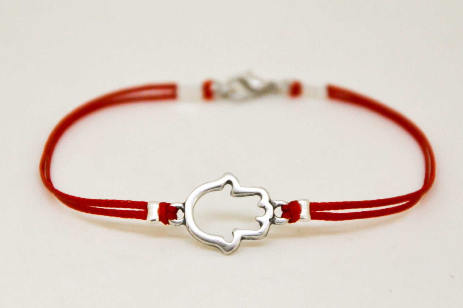 Hamsa bracelet for men, men's bracelet with silver Hamsa charm