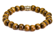 Wood beads hamsa bracelet for men - shani-adi-jewerly