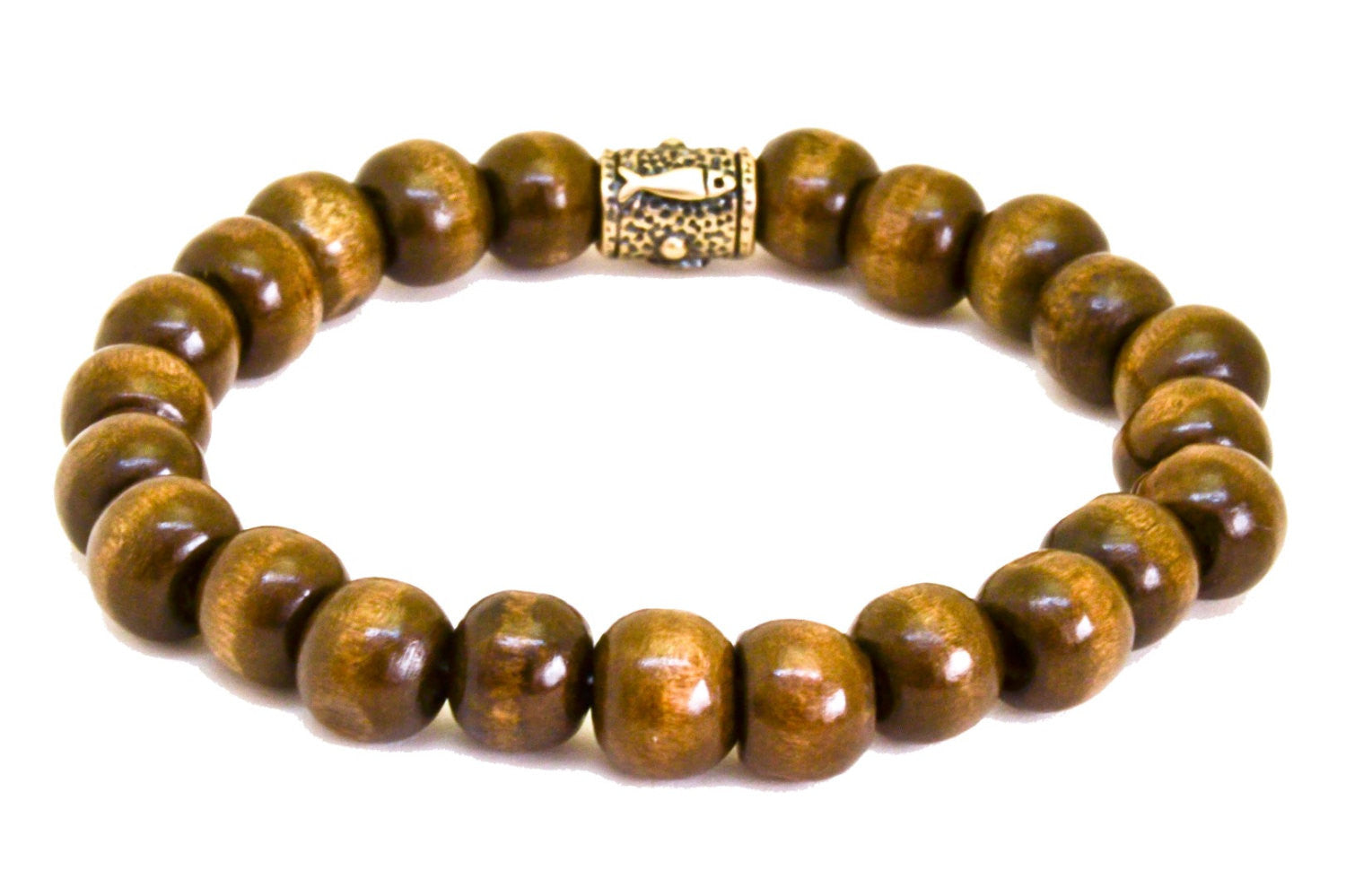 Wood beads hamsa bracelet for men - shani-adi-jewerly