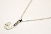 stainless steel chain silver tone Hook necklace for men - shani-adi-jewerly