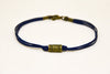 Men's bracelet with bronze tube charm, blue cord - shani-adi-jewerly