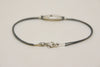 Silver Cross bracelet for men, gray cord, - shani-adi-jewerly