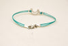 Crescent moon bracelet for men, turquoise cord - shani-adi-jewerly
