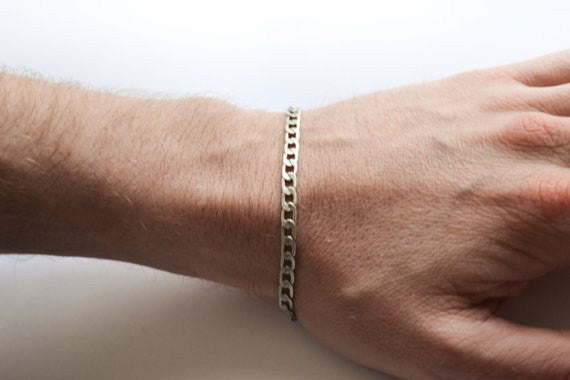 Silver Cuban link bracelet for men - shani-adi-jewerly