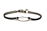 Women bracelet with silver cross round charm - shani-adi-jewerly