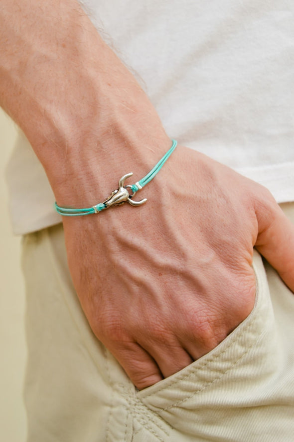 Men's bracelet with silver bull charm - shani-adi-jewerly